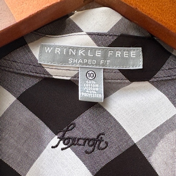 Foxcroft Wrinkle Free Shaped Fit Buffalo Checkered Shirt - Picture 2 of 8